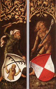 Sylvan Men with Heraldic Shields by Albrecht Dürer